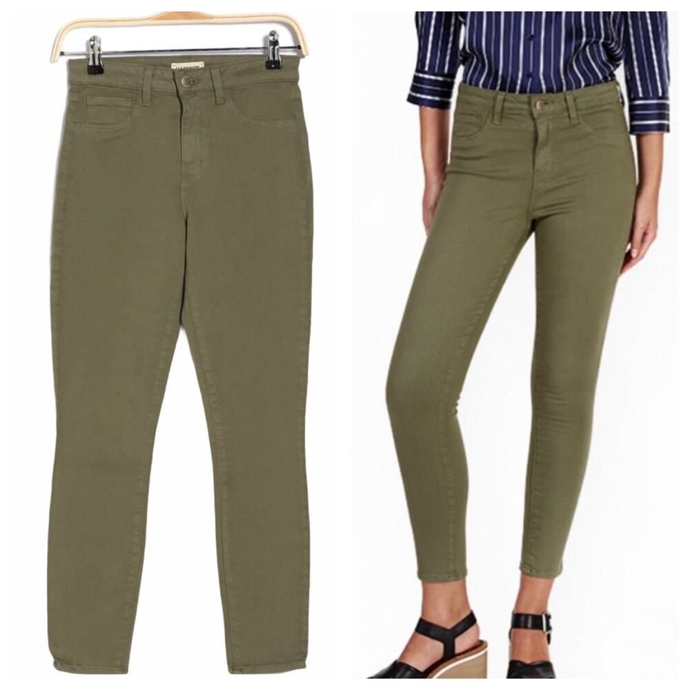 $268 LAGENCE PARIS Designer Green Denim Jeans – 26